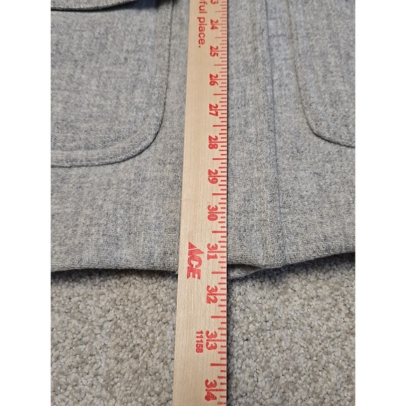 J.‎ Crew Chateau Parka Italian Stadium-Cloth Wool Fur Heathered Dusk Gray Sz 0 - Picture 8 of 8